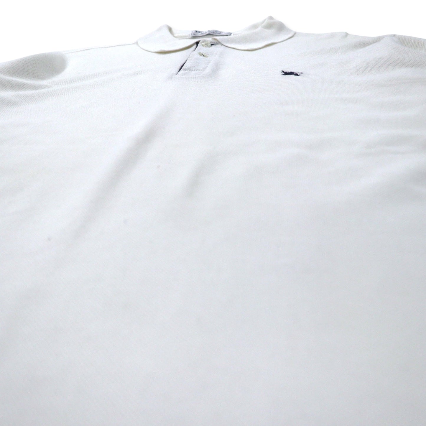 Burberrys イングランド製 オールド ポロシャツ L ホワイト コットン 鹿の子 ワンポイントロゴ