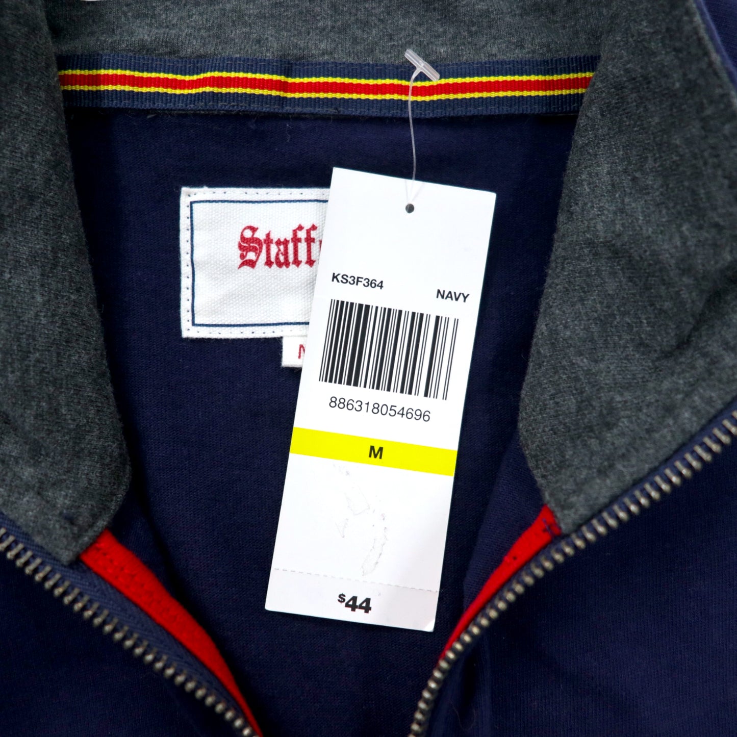 Stafford PREP ハーフジップ スウェットシャツ M ネイビー コットン ワンポイントロゴ刺繍 未使用品