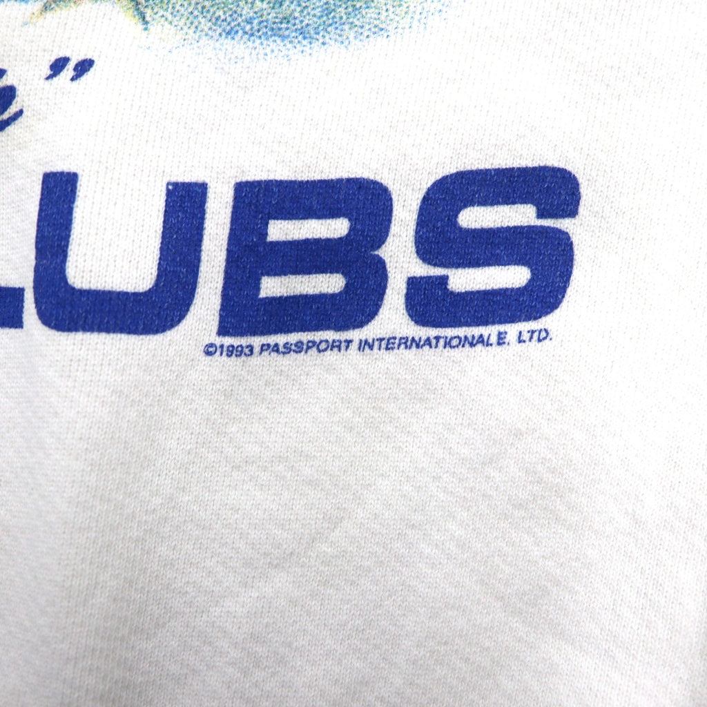 90s USA Made THE PERFECT SHIRT COMPANY Front V Print Sweatshirt, Size 2XL, White, Fleece-Lined, KEEFE'S GOLF CLUBS