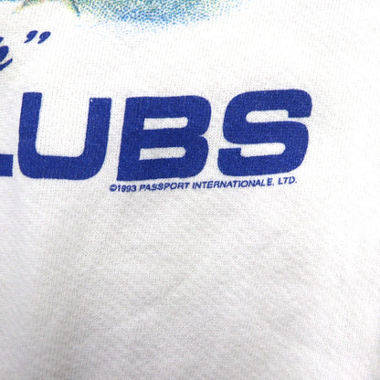 90年代 USA製 THE PERFECTSHIRT COMPANY 前V プリントスウェット 2XL ホワイト 裏起毛 KEEFE'S GOLF CLUBS