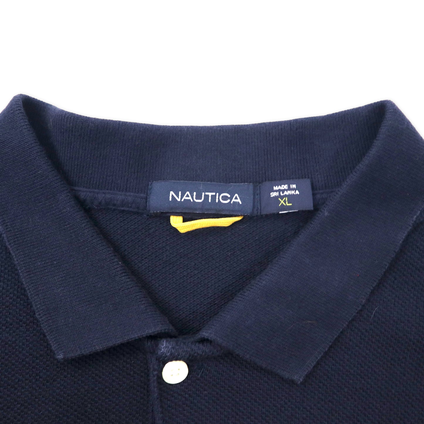 NAUTICA 長袖ポロシャツ XL ネイビー コットン ワンポイントロゴ刺繍 ビッグサイズ
