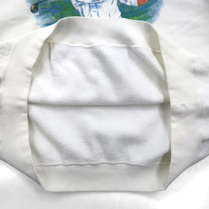 90年代 USA製 THE PERFECTSHIRT COMPANY 前V プリントスウェット 2XL ホワイト 裏起毛 KEEFE'S GOLF CLUBS
