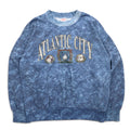 Vintage 90s USA Made Sweatshirt Feathers 90s Stone Wash Sweatshirt L Blue ATLANTIC CITY