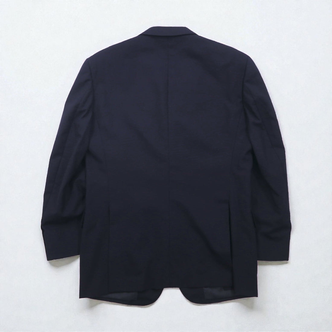 CHAPS Ralph Lauren 80s Made in Japan Leather Tailored Jacket, Size M, Navy Wool, Gold Buttons