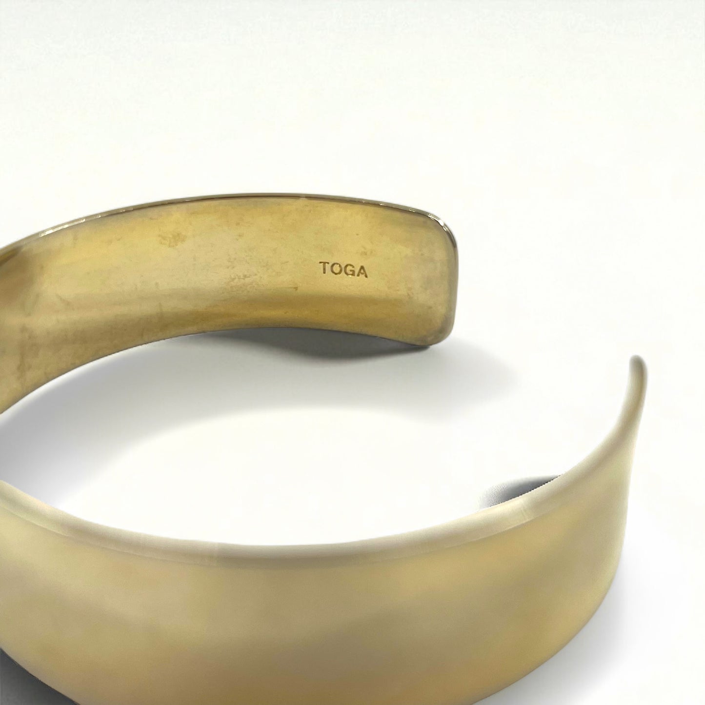TOGA Wide Gold Bangle Bracelet, Flat Metal