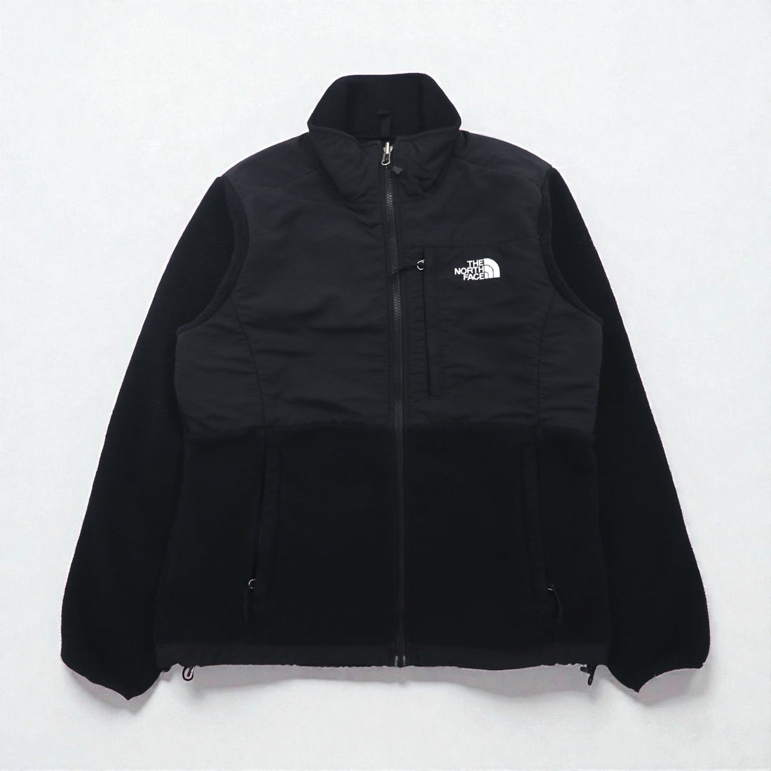 THE NORTH FACE ポーラテック POLARTEC デナリ フリースジャケット M ブラック ナイロン切替 フルジップ ハイネック ドローコード