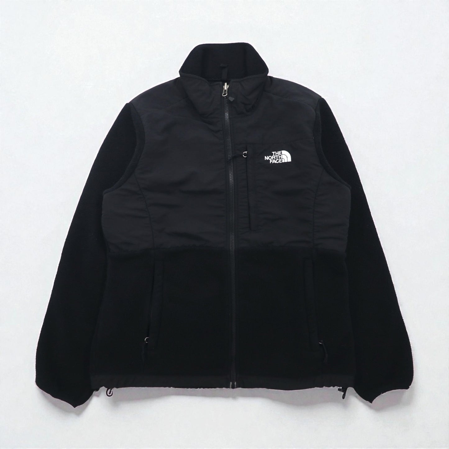 THE NORTH FACE ポーラテック POLARTEC デナリ フリースジャケット M ブラック ナイロン切替 フルジップ ハイネック ドローコード