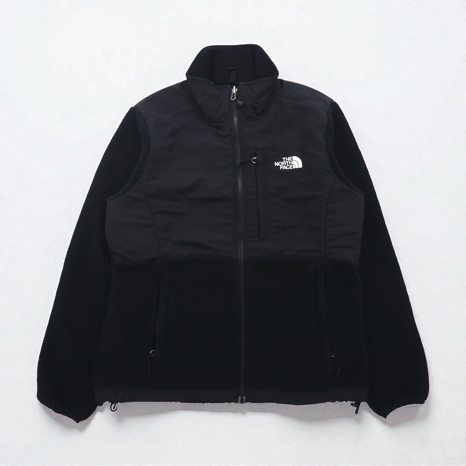 THE NORTH FACE ポーラテック POLARTEC デナリ フリースジャケット M ブラック ナイロン切替 フルジップ ハイネック ドローコード