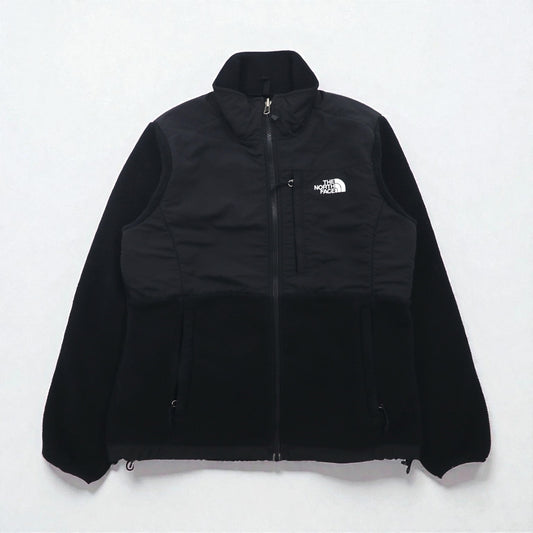 THE NORTH FACE ポーラテック POLARTEC デナリ フリースジャケット M ブラック ナイロン切替 フルジップ ハイネック ドローコード