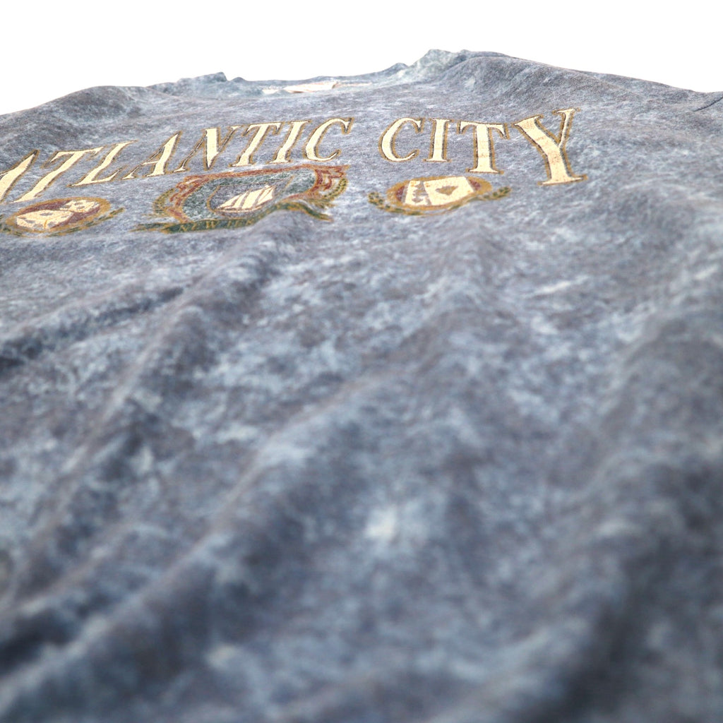 Vintage 90s USA Made Sweatshirt Feathers 90s Stone Wash Sweatshirt L Blue ATLANTIC CITY