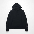 Champion Riversweave REVERSE WEAVE Pullover Hoodie, Size M, Black, Solid Cotton, Fleece Lining, Blue Single Tag, Reprint, Made in Honduras