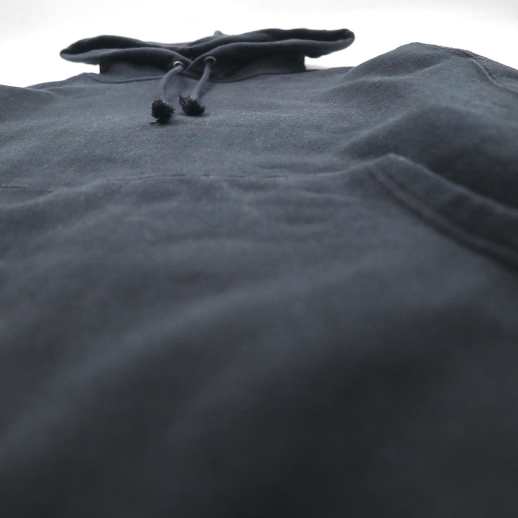 Champion Riversweave REVERSE WEAVE Pullover Hoodie, Size M, Black, Solid Cotton, Fleece Lining, Blue Single Tag, Reprint, Made in Honduras