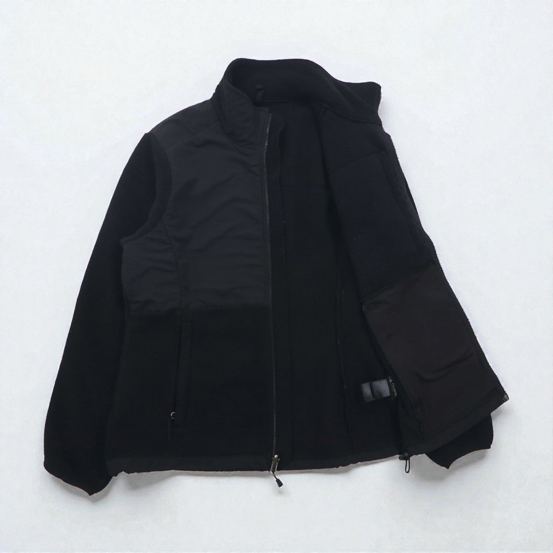 THE NORTH FACE ポーラテック POLARTEC デナリ フリースジャケット M ブラック ナイロン切替 フルジップ ハイネック ドローコード