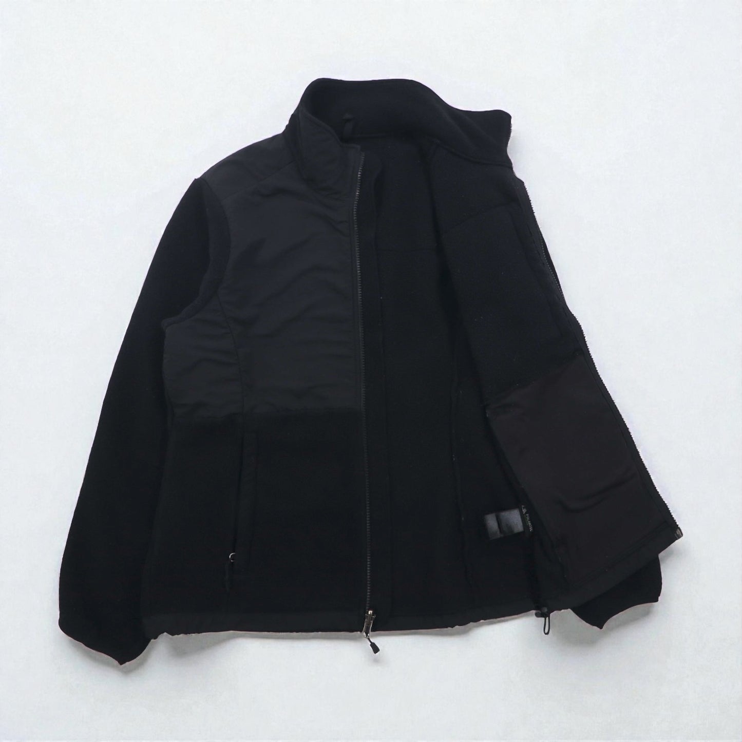 THE NORTH FACE ポーラテック POLARTEC デナリ フリースジャケット M ブラック ナイロン切替 フルジップ ハイネック ドローコード