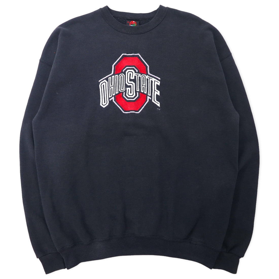 日本然リトテ-古着オンライン-PM SPORTS USA製 90年代 カレッジ刺繍 スウェット XL ブラック コットン OHIO STATE ビッグサイズ-PM SPORTS USA MADE 90s College embroidery Sweatshirt XL Black Cotton OHIO State Big Size