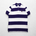 Polo by Ralph Lauren 90s USA made striped polo shirt L purple white pique one point logo embroidery