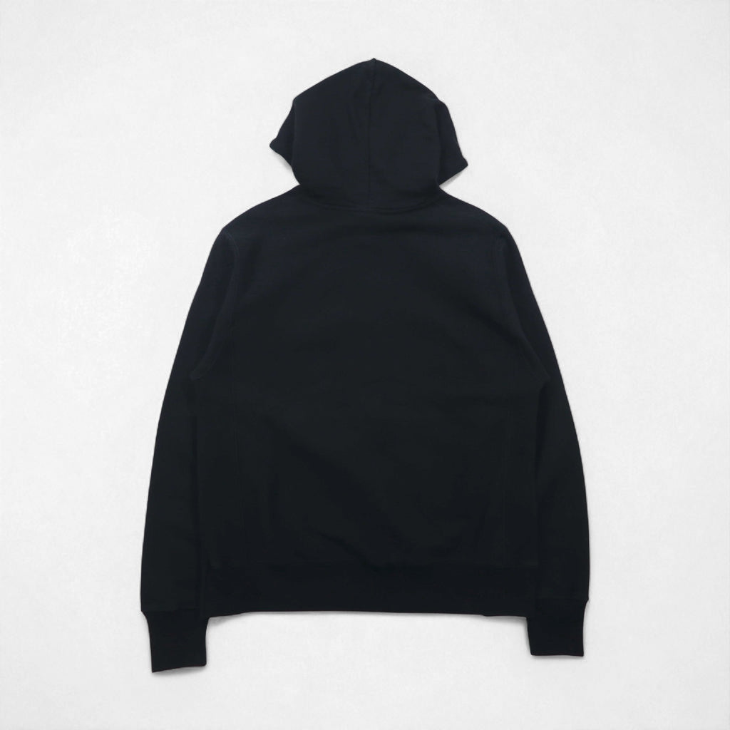 Champion Riversweave REVERSE WEAVE Pullover Hoodie, Size M, Black, Solid Cotton, Fleece Lining, Blue Single Tag, Reprint, Made in Honduras