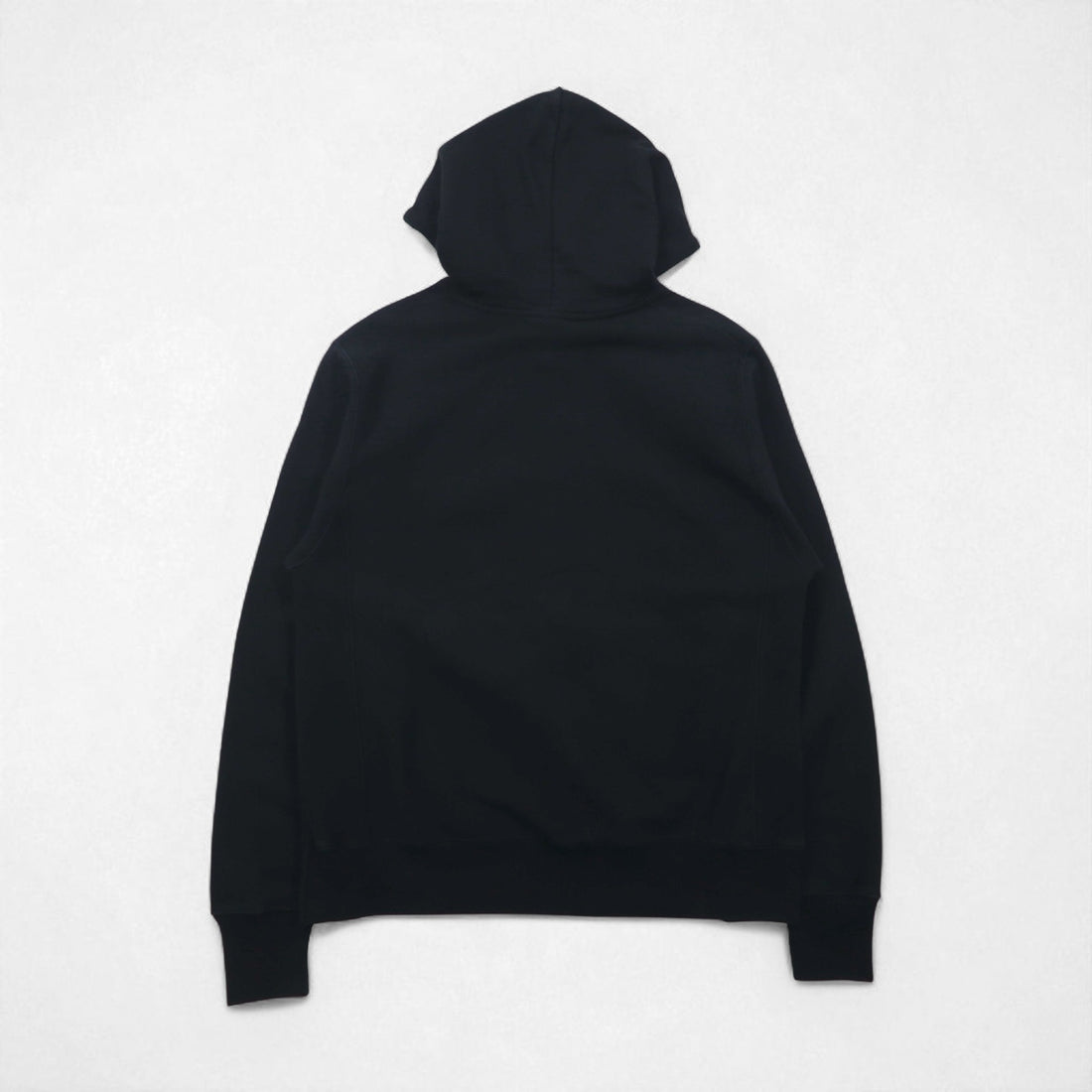 Champion Riversweave REVERSE WEAVE Pullover Hoodie, Size M, Black, Solid Cotton, Fleece Lining, Blue Single Tag, Reprint, Made in Honduras
