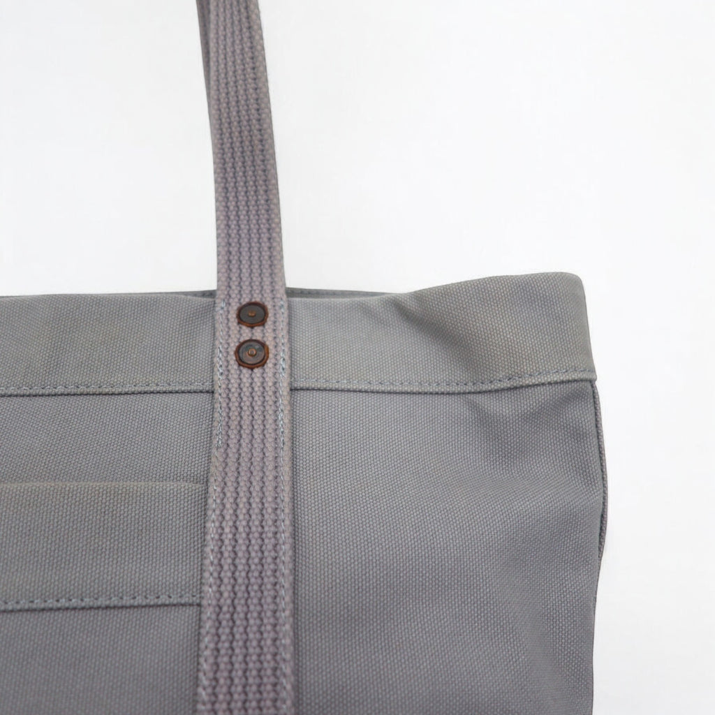 POLO RALPH LAUREN canvas tote bag in grey cotton with big pony embroidery