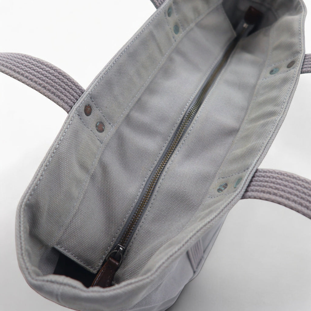 POLO RALPH LAUREN canvas tote bag in grey cotton with big pony embroidery