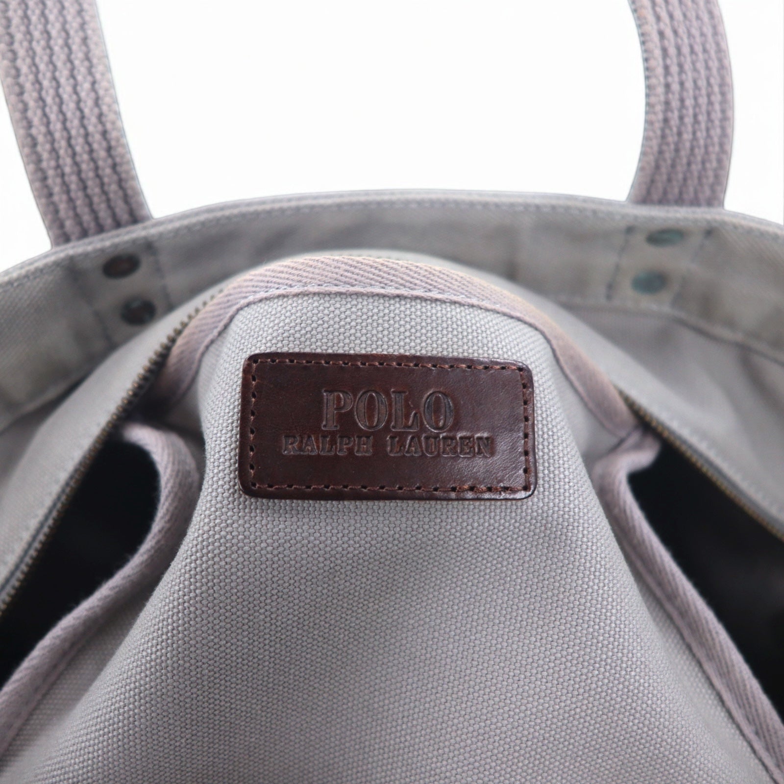 POLO RALPH LAUREN canvas tote bag in grey cotton with big pony embroidery