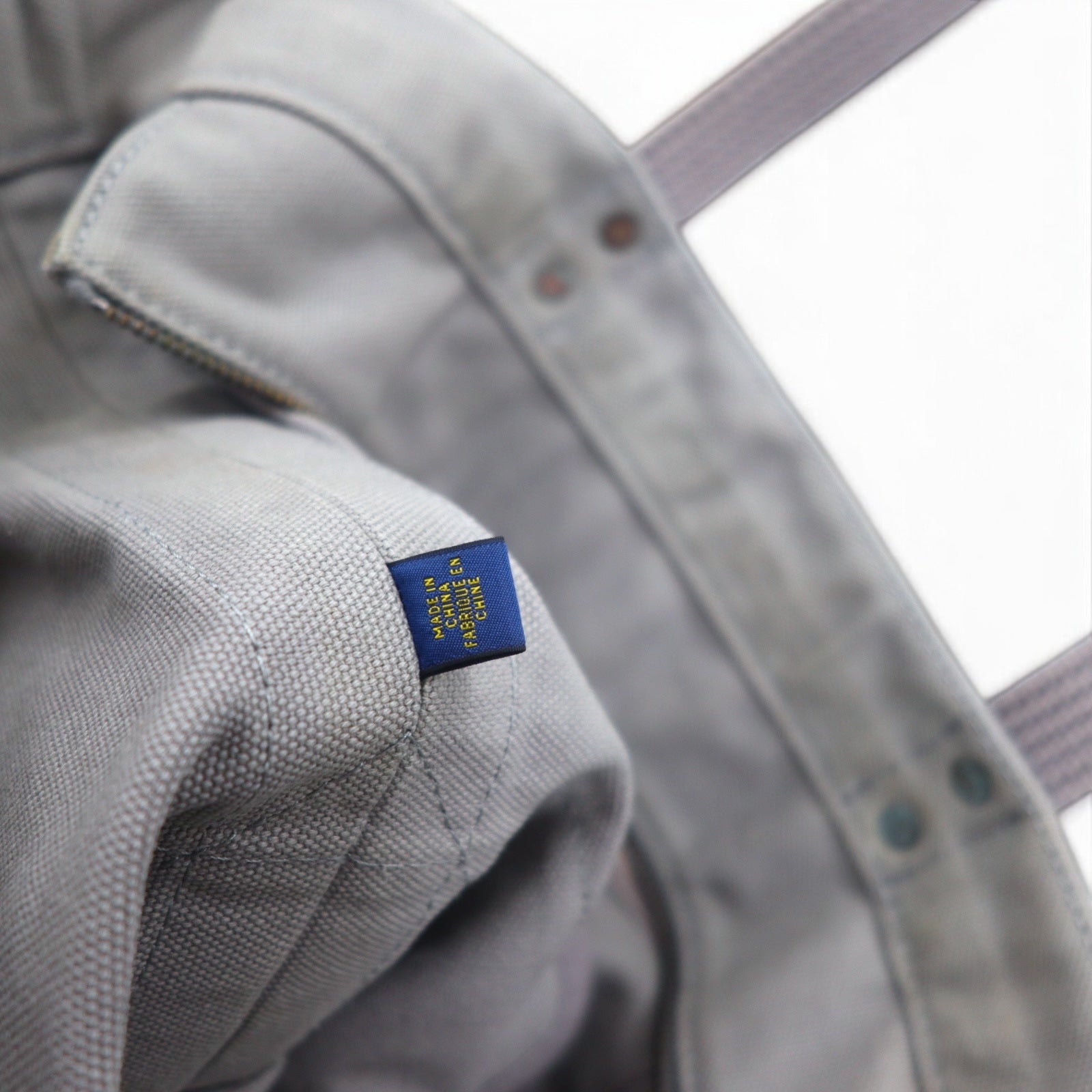 POLO RALPH LAUREN canvas tote bag in grey cotton with big pony embroidery