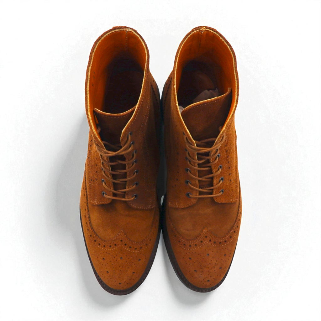 Palanco スペイン製 ウイングチップ カントリーブーツ 26cm スエード グッドイヤーウェルト製法 コマンドソール