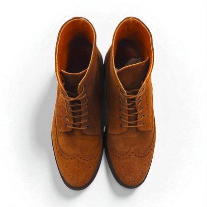 Palanco スペイン製 ウイングチップ カントリーブーツ 26cm スエード グッドイヤーウェルト製法 コマンドソール