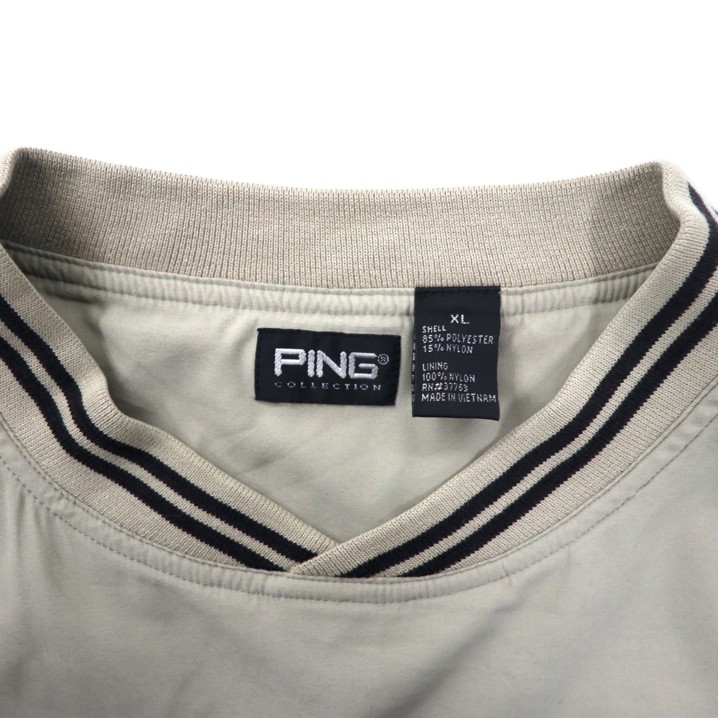 PING COLLECTION リブライン ピステ プルオーバー ナイロンジャケット XL ベージュ ポリエステル US企業 James Hardie Building Products ビッグサイズ