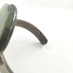 TOGA Geometric Color Stone Bangle Cuff Bracelet in Silver Metal with Marble, Circle, and Triangle Designs