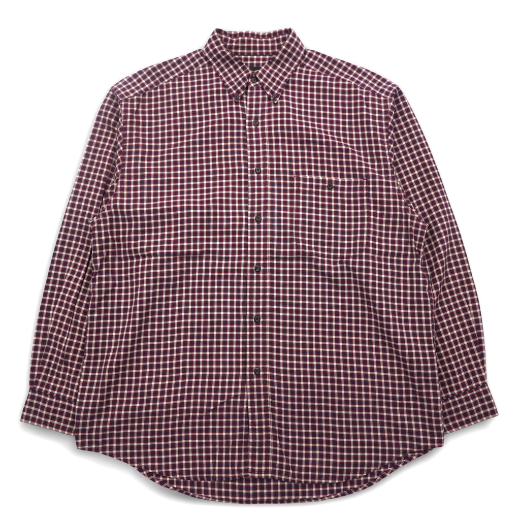 Eddie Bauer 90年代 ビッグサイズ ボタンダウンシャツ L レッド チェック コットン