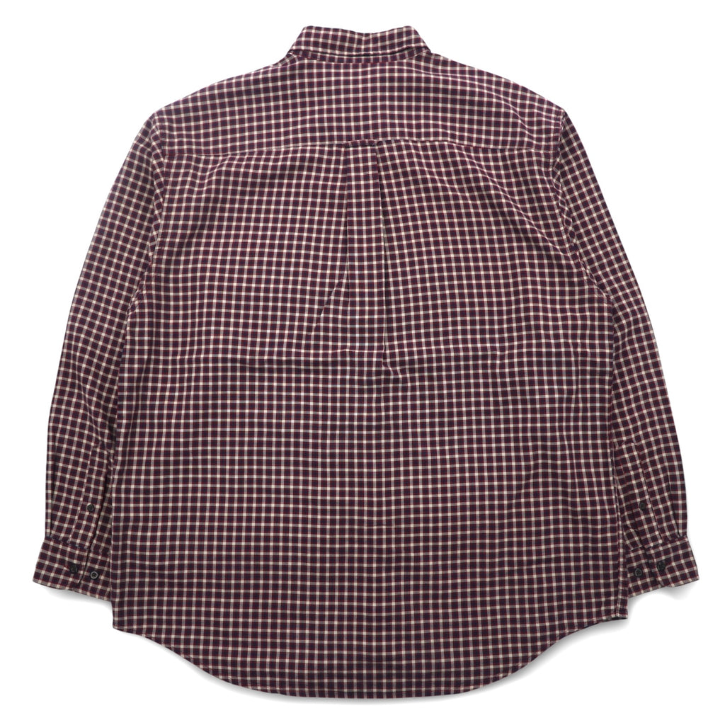 Eddie Bauer 90年代 ビッグサイズ ボタンダウンシャツ L レッド チェック コットン