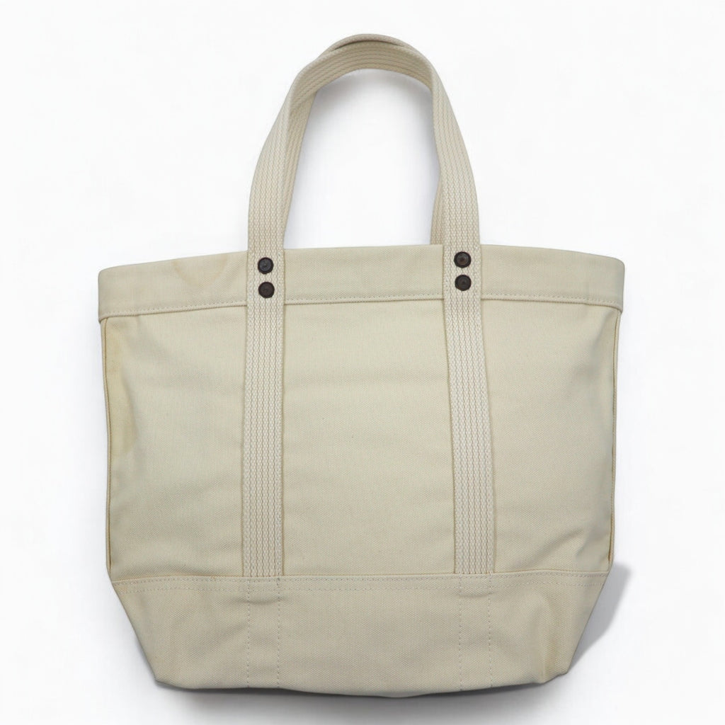POLO RALPH LAUREN canvas tote bag in white cotton with big pony embroidery