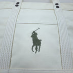 POLO RALPH LAUREN canvas tote bag in white cotton with big pony embroidery