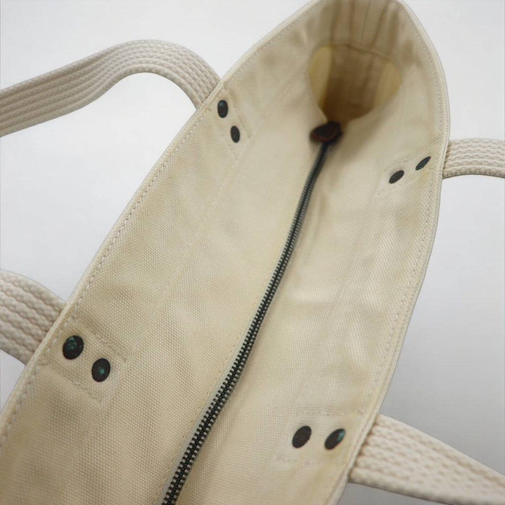 POLO RALPH LAUREN canvas tote bag in white cotton with big pony embroidery