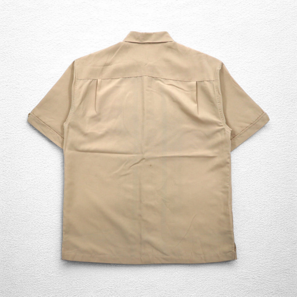 HAVANERA ラインデザイン キューバシャツ M ベージュ ポリエステル ボックスシルエット