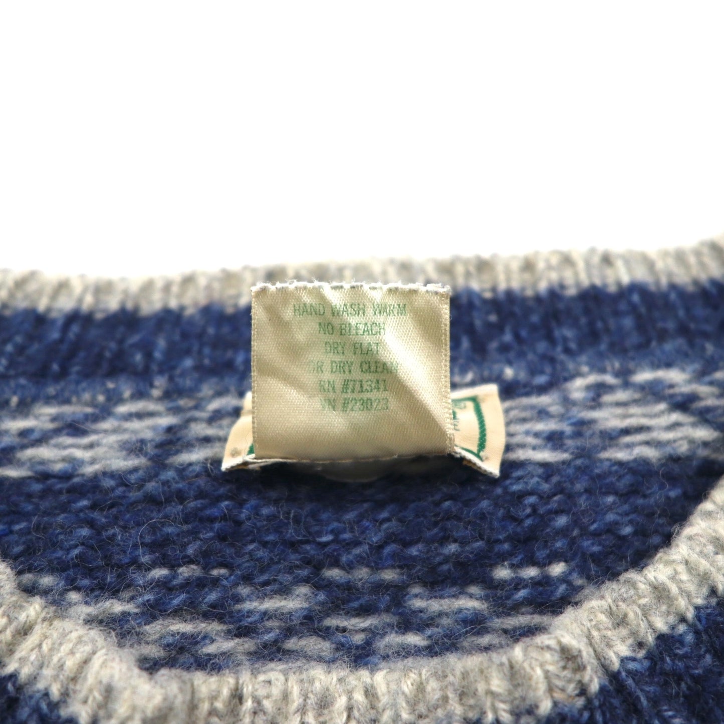 L.L.Bean 80年代 USA製 ノルディック ニット セーター XL ブルー 総柄 ウール