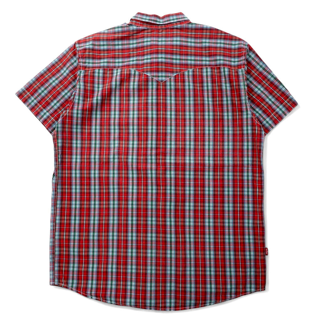 LEVI STRAUSS & Co. ユーロリーバイス クラシックフィット 半袖 シャツ XL レッド チェック コットン Button Replacement