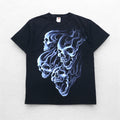 FRUIT OF THE LOOM 00年代 スカル プリント Tシャツ L ブラック コットン ファイヤー スピリット