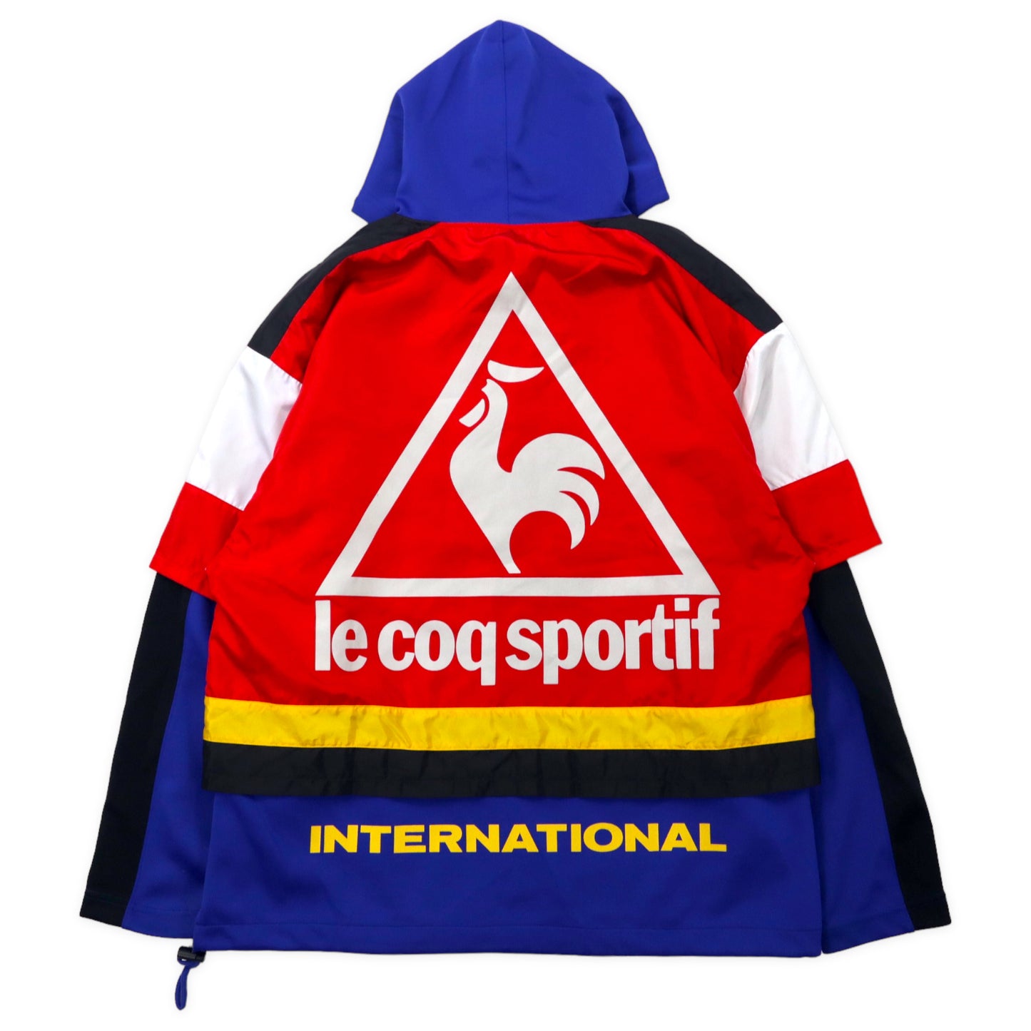 le coq sportif 90年代 レイヤード パーカー L ブルー ポリエステル ロゴプリント 日本製