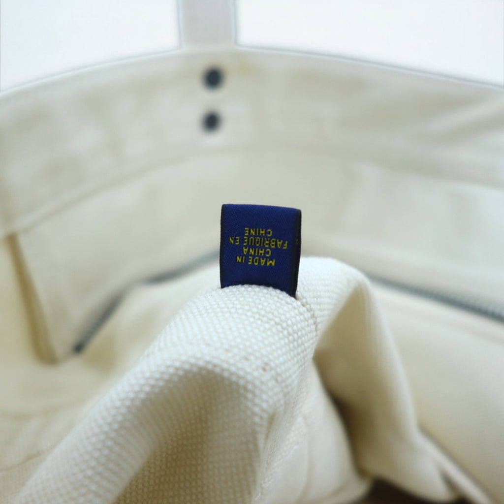 POLO RALPH LAUREN canvas tote bag in white cotton with big pony embroidery