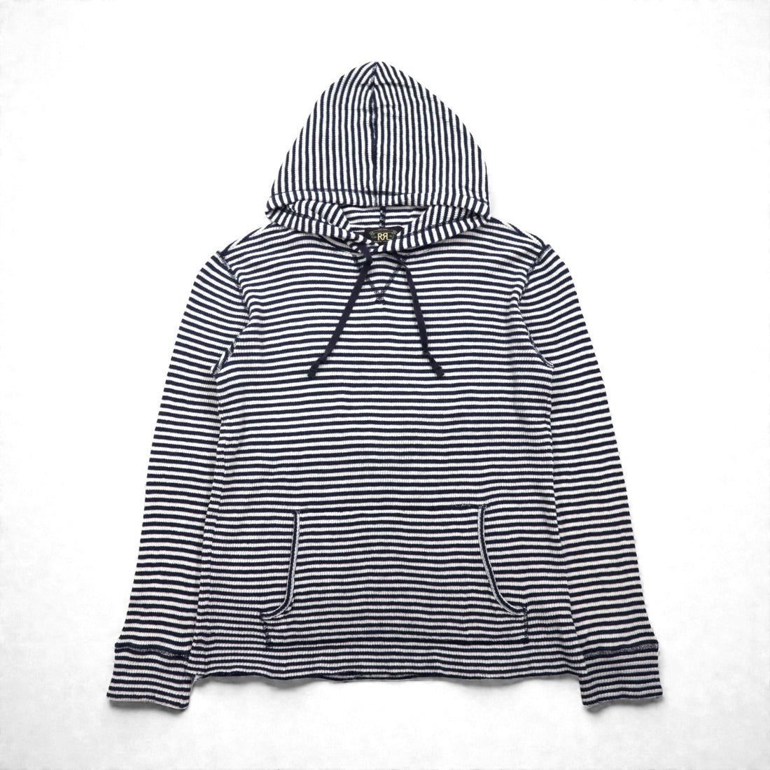 RRL (Ralph Lauren) Thermal Pullover Hoodie, Large, Cotton Border, Kangaroo Pocket