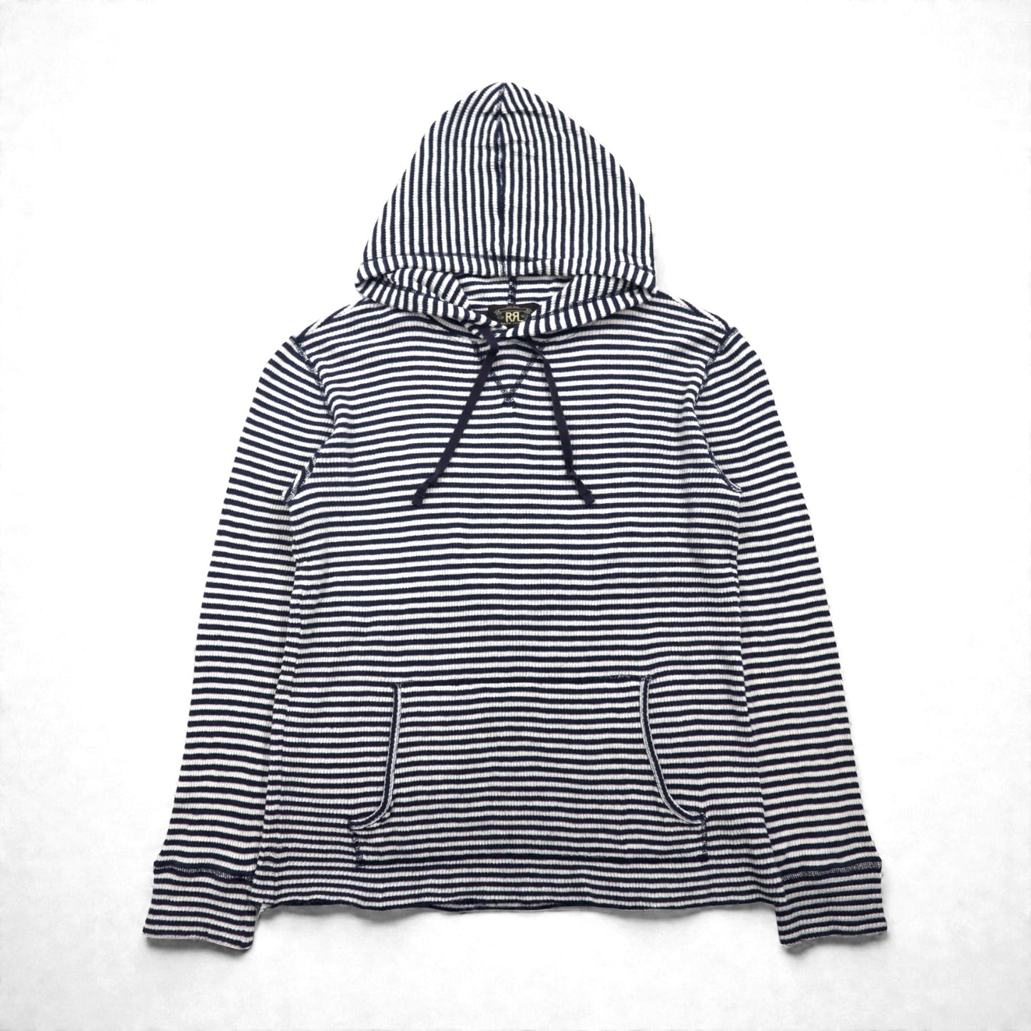 RRL ( Ralph Lauren ) サーマル プルオーバー パーカー L コットン ボーダー カンガルーポケット