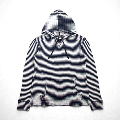 RRL ( Ralph Lauren ) サーマル プルオーバー パーカー L コットン ボーダー カンガルーポケット