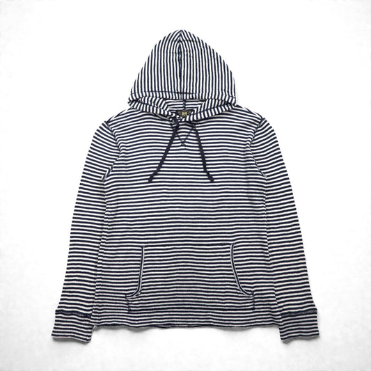 RRL ( Ralph Lauren ) サーマル プルオーバー パーカー L コットン ボーダー カンガルーポケット