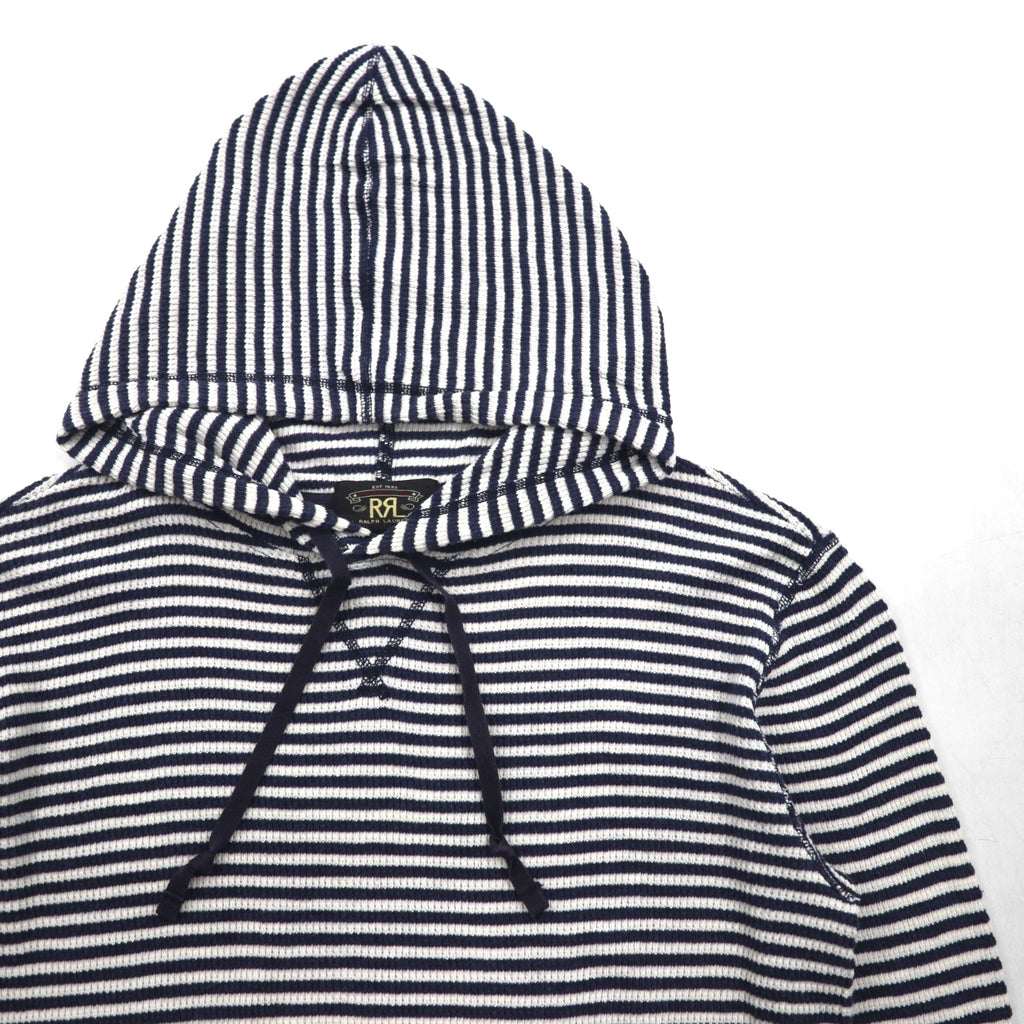 RRL (Ralph Lauren) Thermal Pullover Hoodie, Large, Cotton Border, Kangaroo Pocket