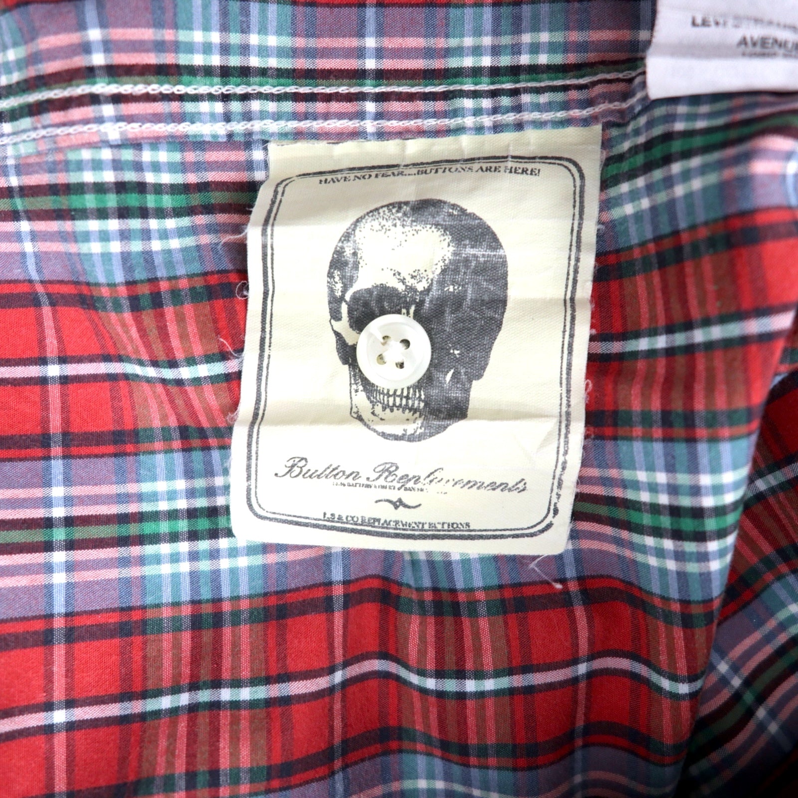 LEVI STRAUSS & Co. ユーロリーバイス クラシックフィット 半袖 シャツ XL レッド チェック コットン Button Replacement