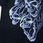 FRUIT OF THE LOOM 00年代 スカル プリント Tシャツ L ブラック コットン ファイヤー スピリット