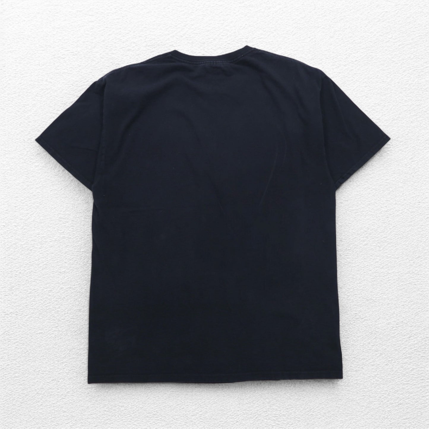 FRUIT OF THE LOOM 00s Skull Print T-Shirt L Black Cotton Fire Spirit