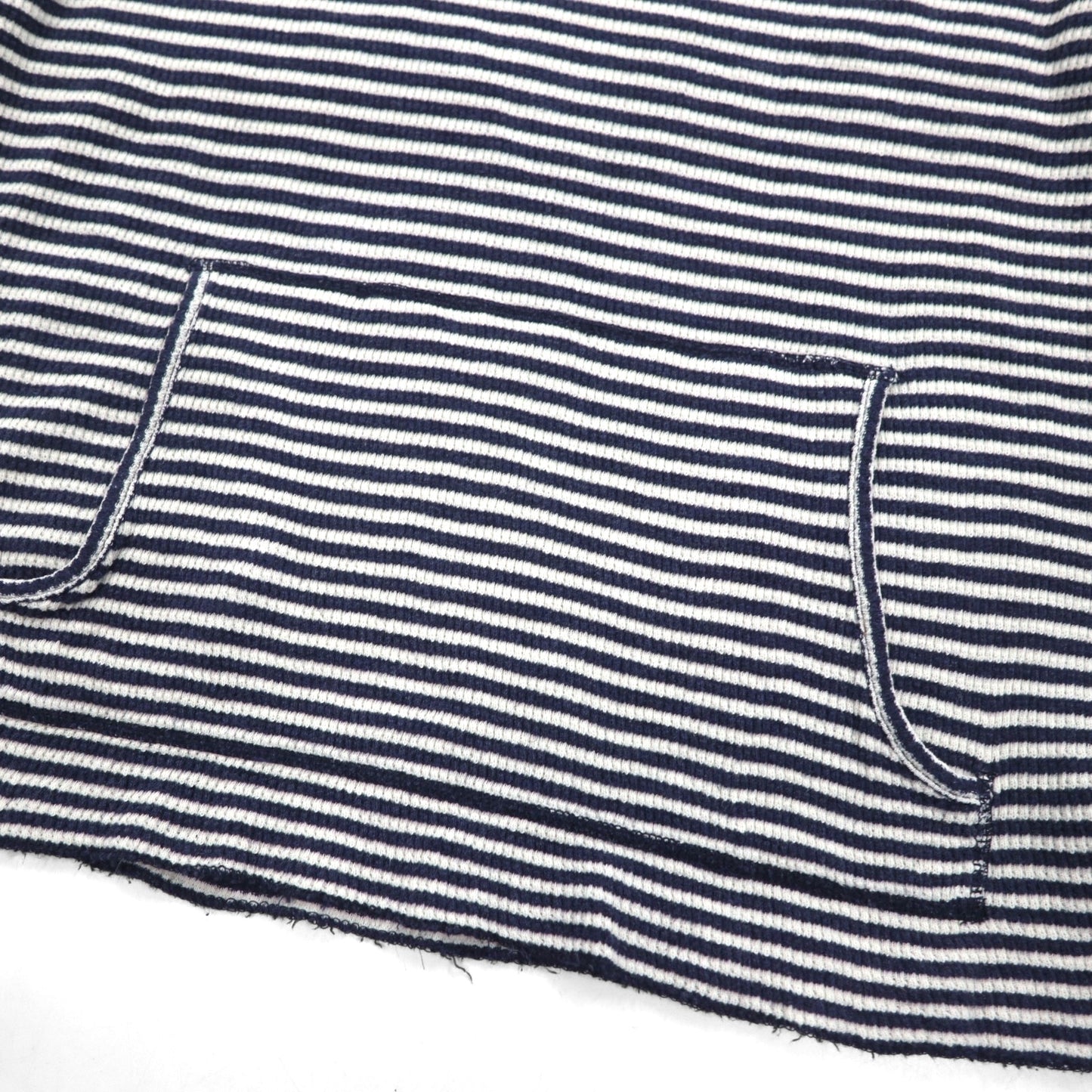 RRL ( Ralph Lauren ) サーマル プルオーバー パーカー L コットン ボーダー カンガルーポケット